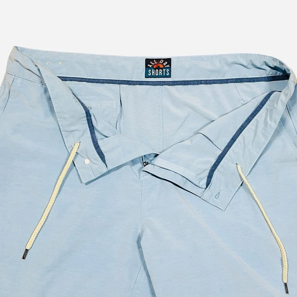 Faherty All Day Shorts Mens 38x9 Light Blue Performance Chinos Golf Preppy Beach